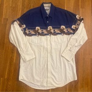 Vintage Cumberland Outfitters Shirt Mens Size XL  Southwestern Eagles Pearl Snap